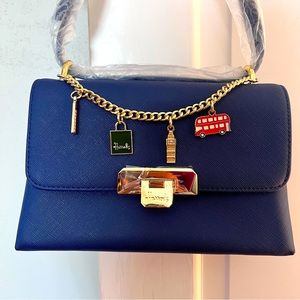 Harrods navy crossbody bag. Brand New in plastic wrap